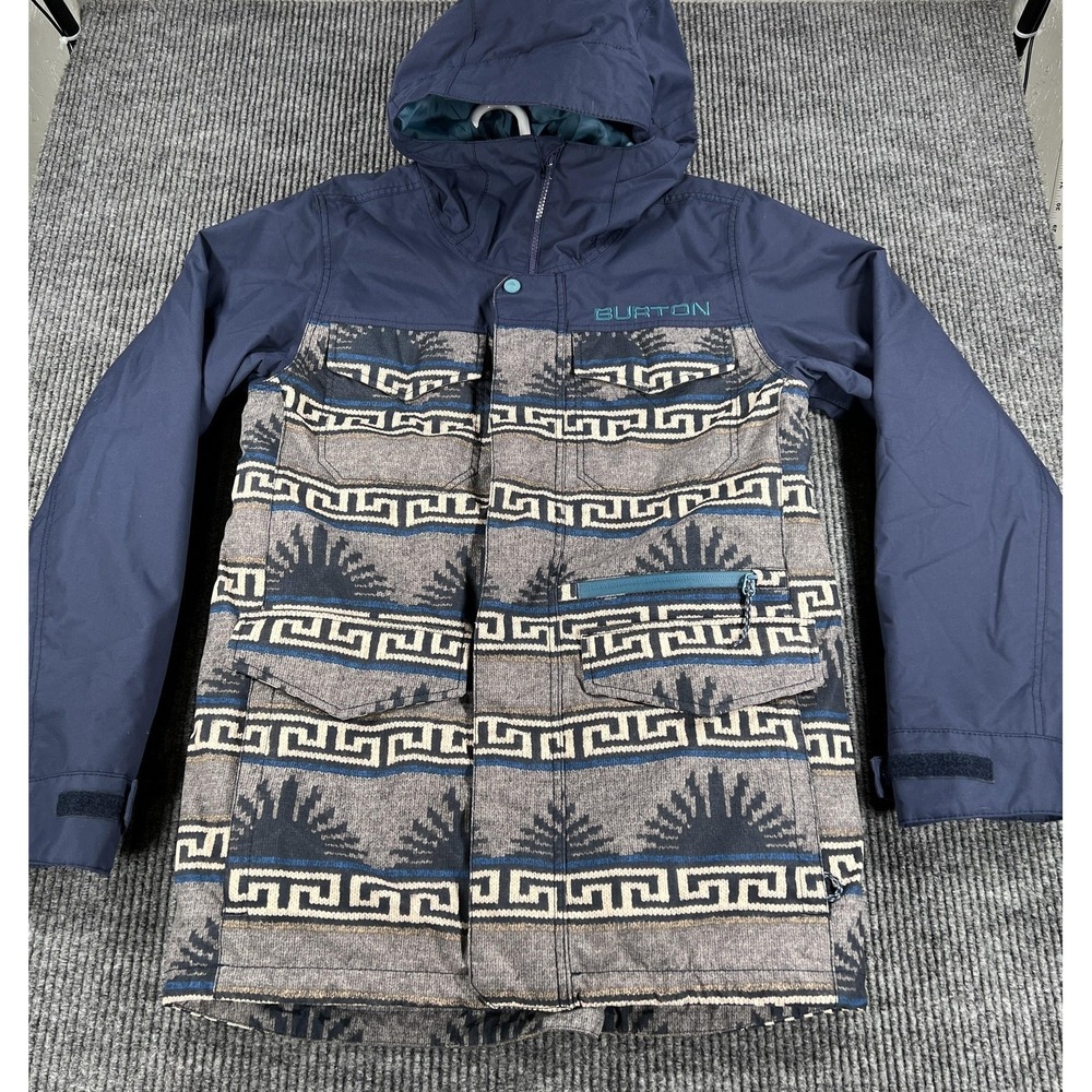 Burton Covert Jacket Mens Small Blue‎ Dryride Hooded Ski Snowboard Insulated